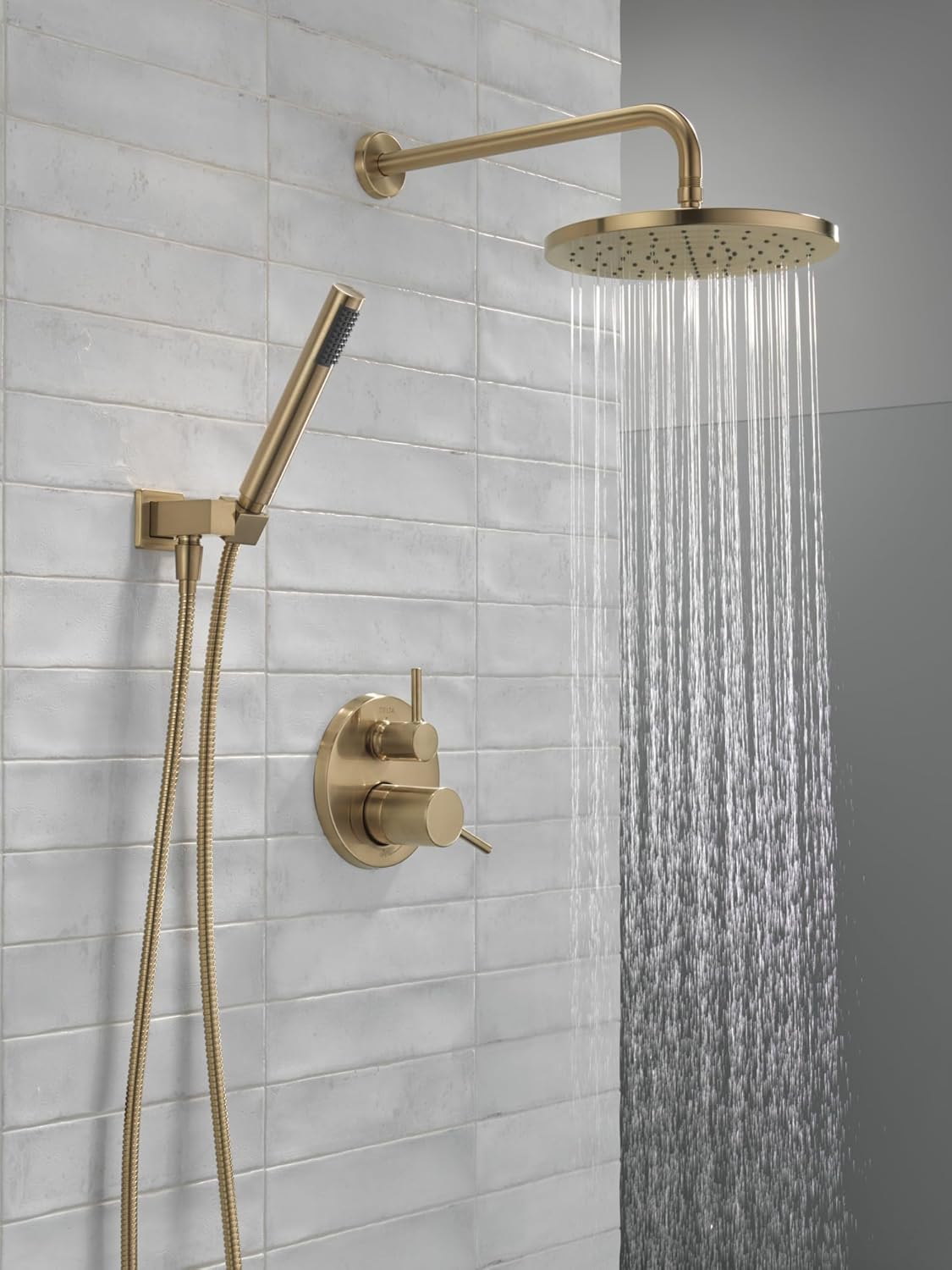 Delta Modern 14 Series Round Rain Shower System Faucet Set